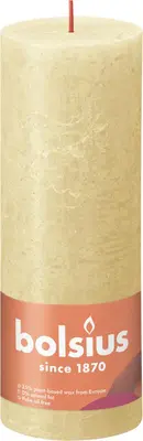 Bolsius stompkaars rustiek shine 6.8x19cm oat beige