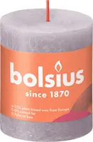 Bolsius stompkaars rustiek shine 6.8x8cm frosted lavender