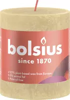 Bolsius stompkaars rustiek shine 6.8x8cm oat beige