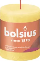Bolsius stompkaars rustiek shine 6.8x8cm sunny yellow