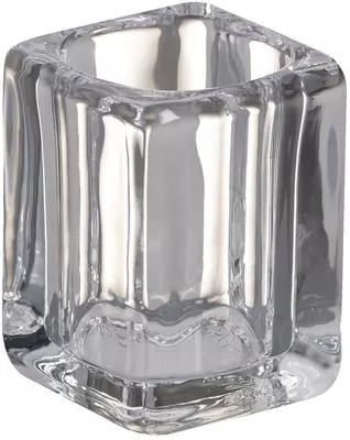 Bolsius theelichthouder vierkant glas 5.5x7.6cm transparant