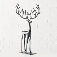 Boltze Home kerstfiguur ijzer cornelius hert 31.5x17x48.5cm zwart - afbeelding 1