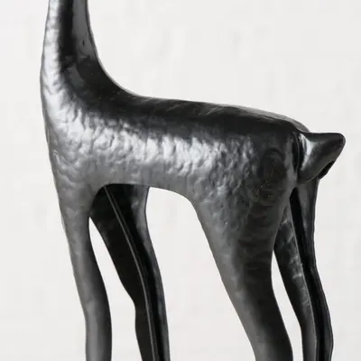 Boltze Home kerstfiguur ijzer cornelius hert 31.5x17x48.5cm zwart - afbeelding 3