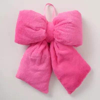 Boltze Home kunststof kerst ornament strik 13cm roze - afbeelding 1