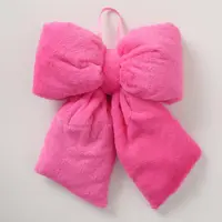Boltze Home kunststof kerst ornament strik 13cm roze - afbeelding 1
