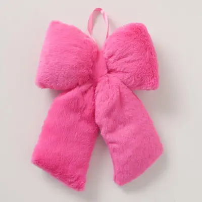 Boltze Home kunststof kerst ornament strik 8.5cm roze - afbeelding 1