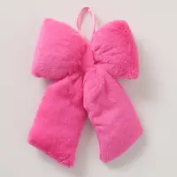 Boltze Home kunststof kerst ornament strik 8.5cm roze - afbeelding 1
