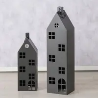 Boltze Home lantaarn ijzer alba huis 22x18x66cm zwart - afbeelding 3