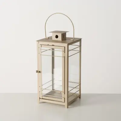 Boltze Home lantaarn ijzer bregenz 28x28x57cm beige - afbeelding 1