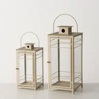 Boltze Home lantaarn ijzer bregenz 28x28x57cm beige - afbeelding 4