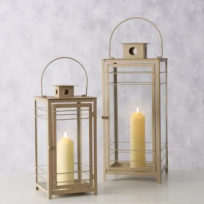 Boltze Home lantaarn ijzer bregenz 28x28x57cm beige - afbeelding 5