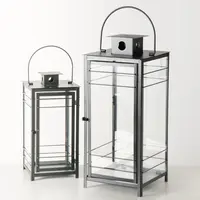 Boltze Home lantaarn ijzer bregenz 28x28x57cm zwart - afbeelding 2