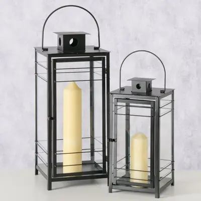 Boltze Home lantaarn ijzer bregenz 35x35x80cm zwart - afbeelding 6