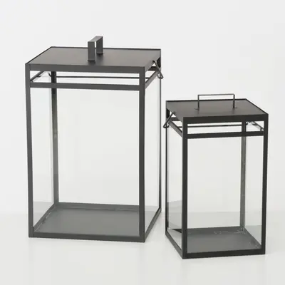 Boltze Home lantaarn ijzer paguera 23x23x42cm zwart - afbeelding 3
