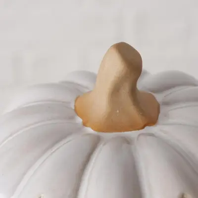 Boltze Home ornament keramiek pompoen 10.5x9cm crème - afbeelding 2