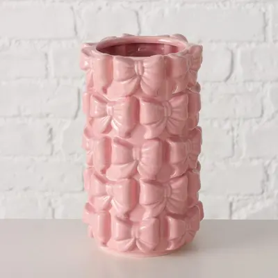 Boltze Home vaas aardewerk lazo 11.5x19.5cm roze - afbeelding 1