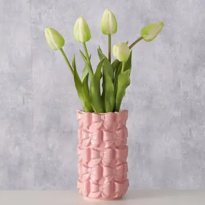 Boltze Home vaas aardewerk lazo 11.5x19.5cm roze - afbeelding 3