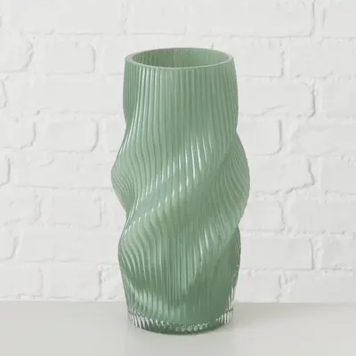 Boltze Home vaas glas varese 15.5x30cm groen - afbeelding 2