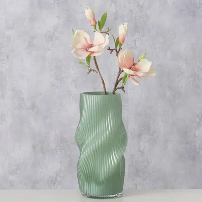Boltze Home vaas glas varese 15.5x30cm groen - afbeelding 3