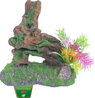 Boon aqua deco ornament polyresin boomstronk met mos en plant, 17 cm - afbeelding 4