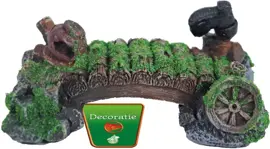 Boon aqua deco ornament polyresin brug met mos pot en laars, 16 cm. - afbeelding 2