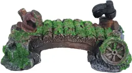 Boon aqua deco ornament polyresin brug met mos pot en laars, 16 cm. - afbeelding 3