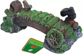 Boon aqua deco ornament polyresin brug met mos pot en laars, 16 cm. - afbeelding 1