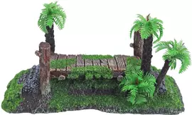 Boon aqua deco ornament polyresin steiger met mos en bomen, 20 cm - afbeelding 4