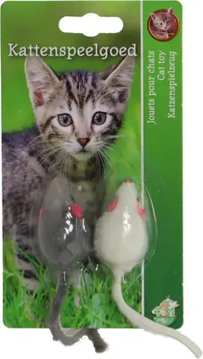 Boon bontmuis kattenspeeltje grijs 2st 4cm - afbeelding 1
