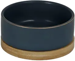 Boon eetbak keramiek/hout 13cm blauw kopen?