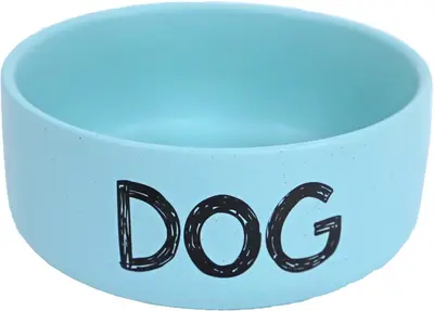 Boon eetbak steen dog 16 centimeter mat blauw