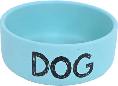 Boon eetbak steen hond 12cm mat blauw