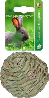 Boon grasbal geweven met bel 8 cm - afbeelding 2