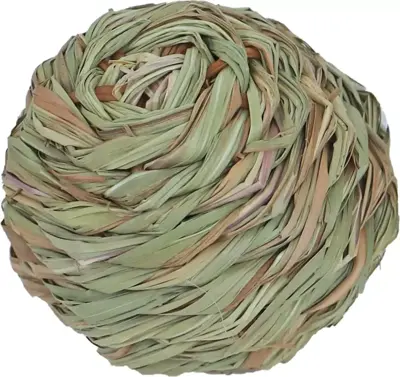 Boon grasbal geweven met bel 8 cm - afbeelding 1