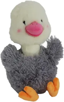 Boon hond speelgoed struisvogel pluche grijs/wit met piep 38cm
