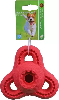 Boon hondenspeelgoed driehoek bal TPR drijvend rood 11 cm - afbeelding 1