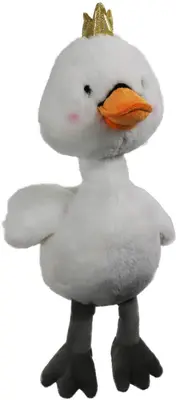 Boon hondenspeelgoed gans met kroon+piep 50 centimeter wit