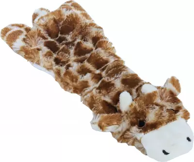 Boon hondenspeelgoed giraffe plat pluche bruin/geel, 35 cm. - afbeelding 2