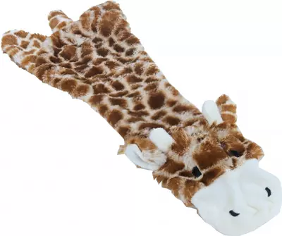Boon hondenspeelgoed giraffe plat pluche bruin/geel, 55 cm. - afbeelding 2