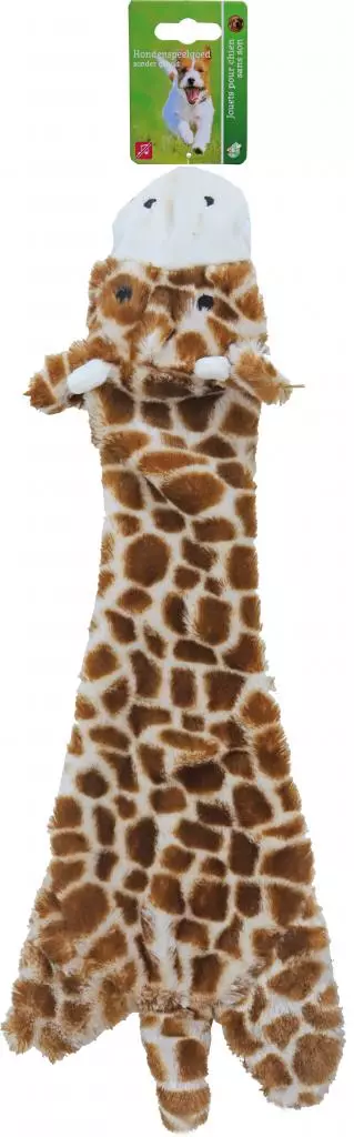 Boon hondenspeelgoed giraffe plat pluche bruin/geel, 55 cm. - afbeelding 1