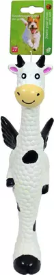 Boon hondenspeelgoed koe latex met vleugels zwart/wit 25 cm - afbeelding 1