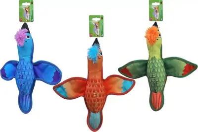 Boon hondenspeelgoed paradijsvogel nylon met piep assorti 36 cm - afbeelding 1