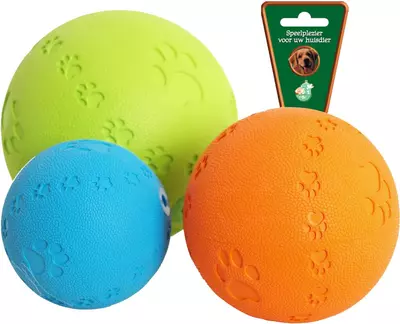 Boon Hondenspeelgoed rubber bal pawprint met geluid 7,5 cm - afbeelding 3