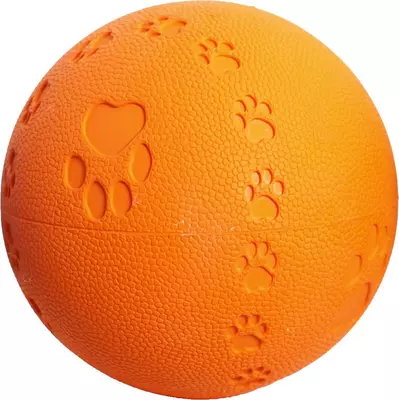 Boon Hondenspeelgoed rubber bal pawprint met geluid 9,5 cm