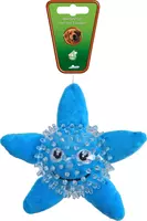 Boon Hondenspeelgoed TPR bal met pluche zeester blauw - afbeelding 1