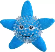 Boon Hondenspeelgoed TPR bal met pluche zeester blauw - afbeelding 2