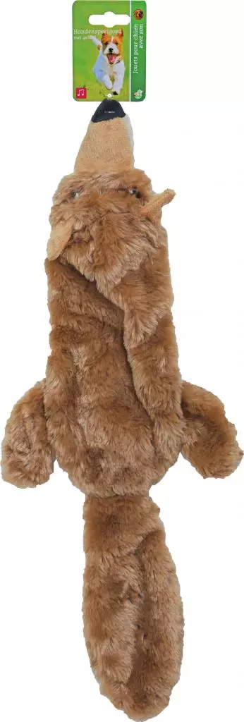 Boon hondenspeelgoed vos plat met piep pluche bruin, 55 cm. - afbeelding 1