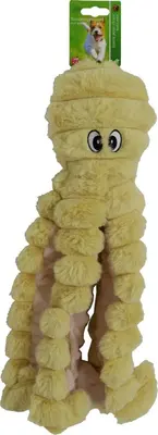Boon hondenspeeltje octopus corduroy met piep geel 40cm