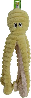 Boon hondenspeeltje octopus corduroy met piep geel 65cm