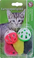 Boon kattenspeelgoed blister à 2 bal met bel en 3 gekleurde muis kopen?
